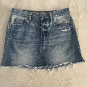 American Eagle denim mini button up skirt